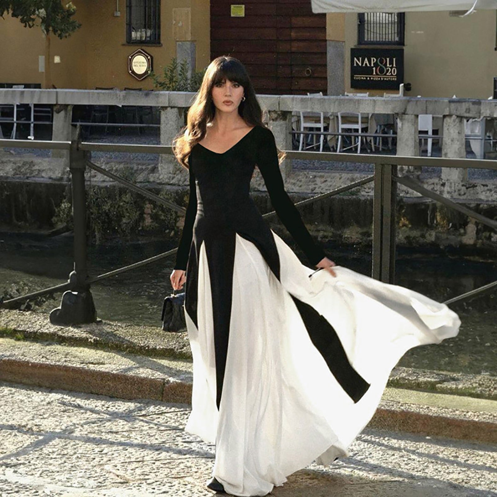 Monochrome Formal Maxi Dress