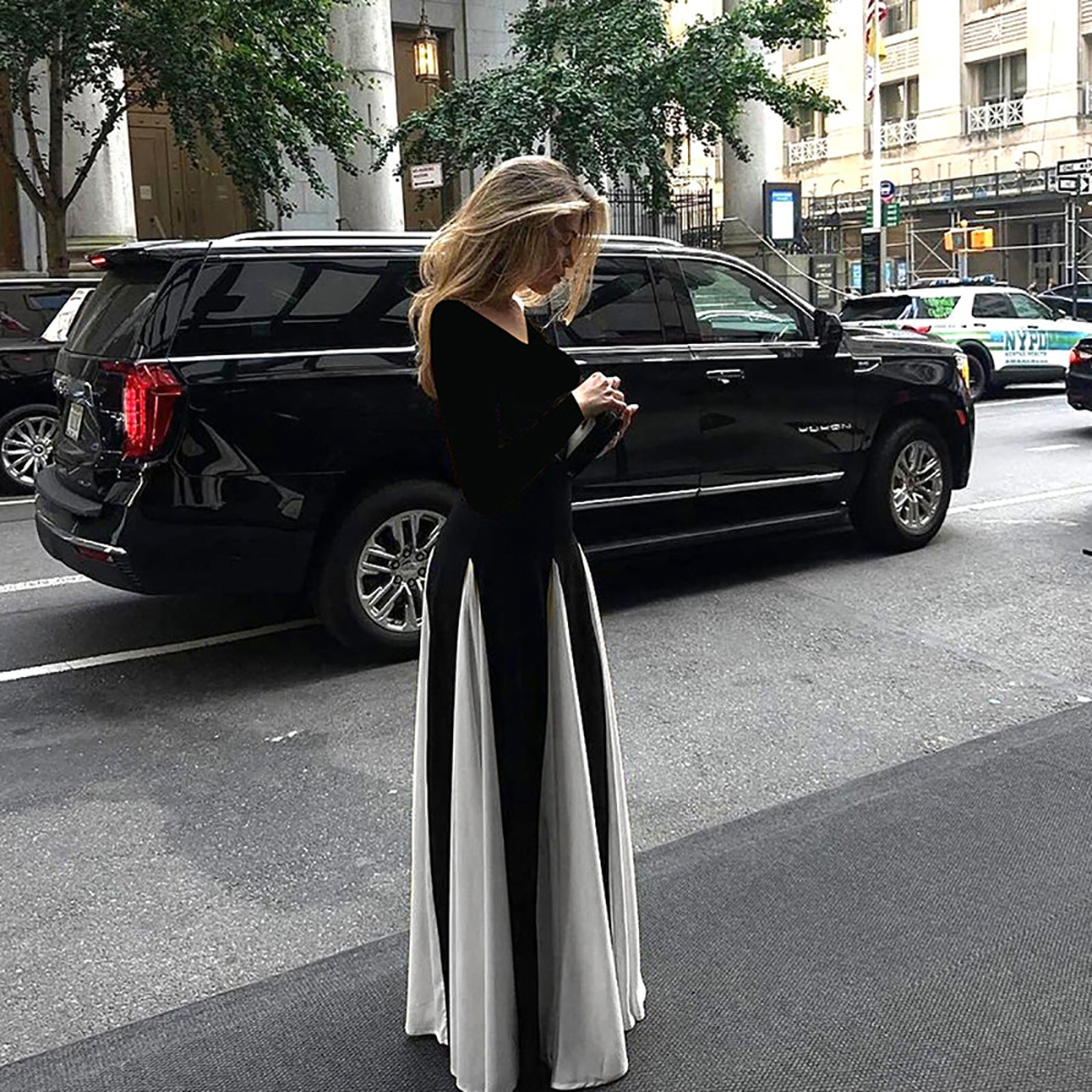 Monochrome Formal Maxi Dress