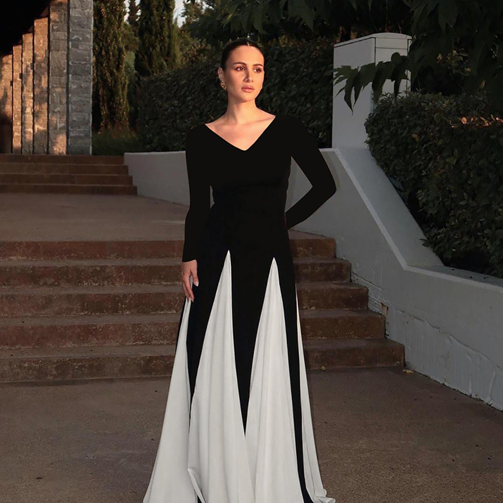 Monochrome Formal Maxi Dress