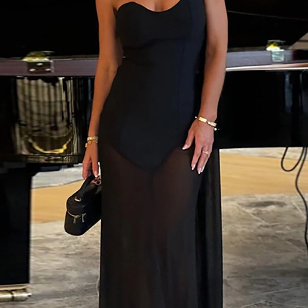 Women One Shoulder Maxi Dress