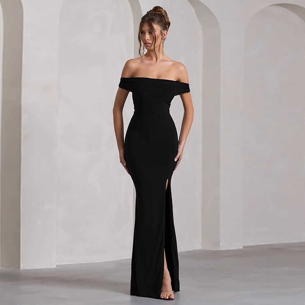 Women Off-Shoulder Bodycon Maxi Dress