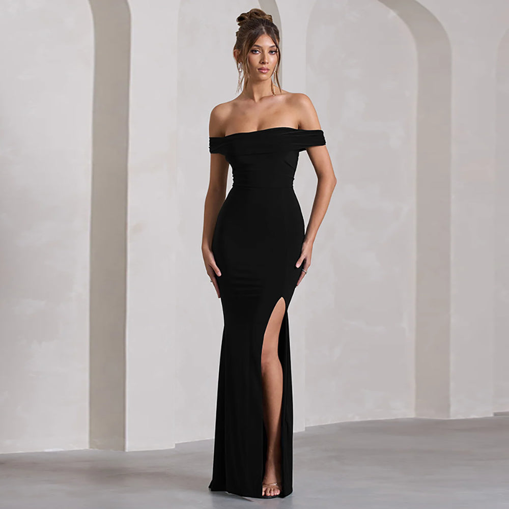 Women Off-Shoulder Bodycon Maxi Dress