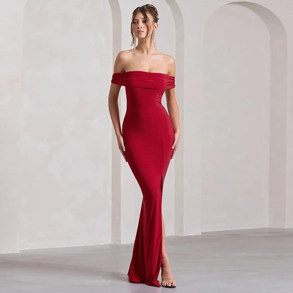 Women Off-Shoulder Bodycon Maxi Dress