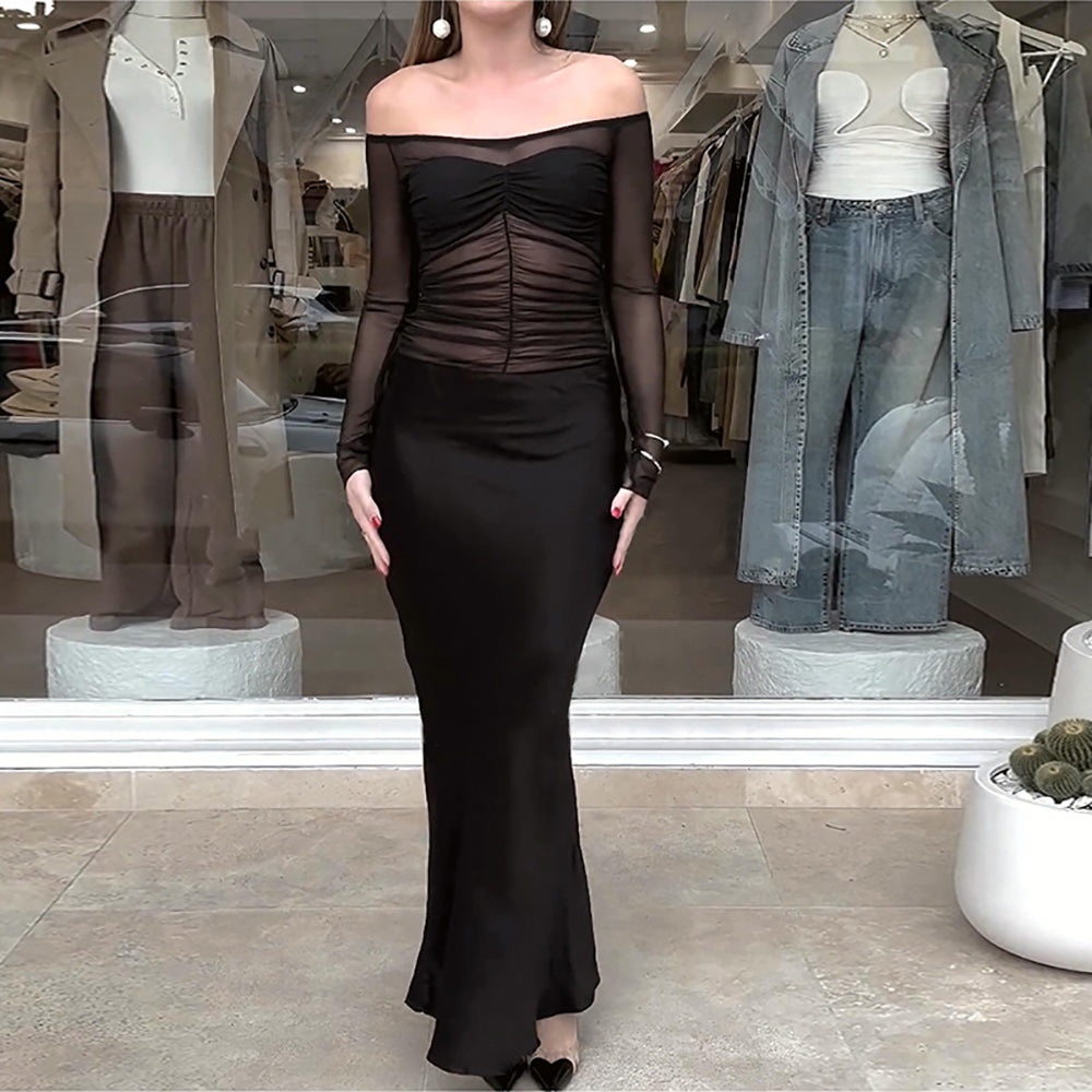 Women Off-Shoulder Maxi Dress