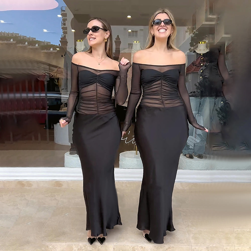 Women Off-Shoulder Maxi Dress