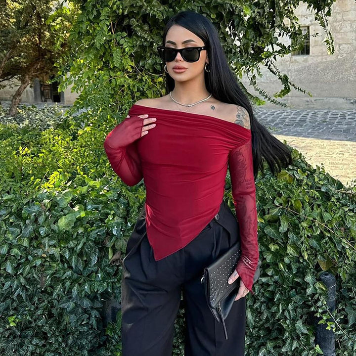 Solid Off Shoulder Fitted Crop Top