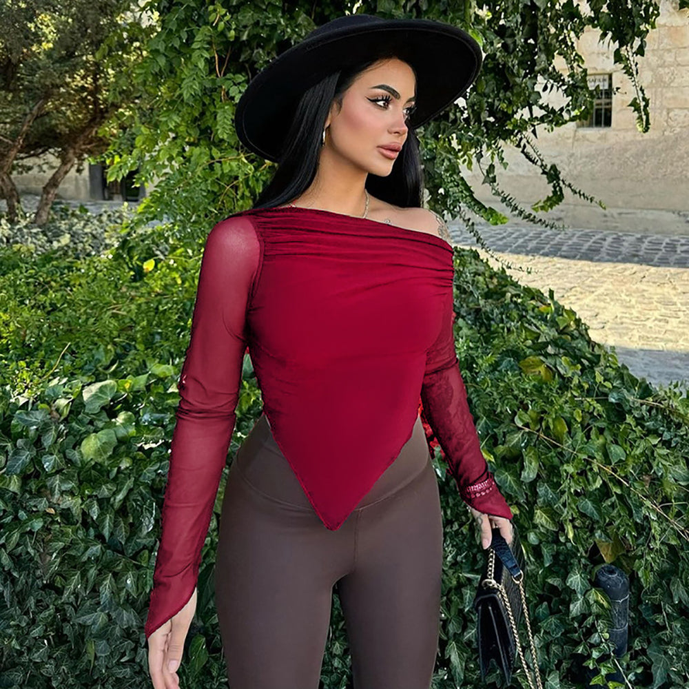 Solid Off Shoulder Fitted Crop Top
