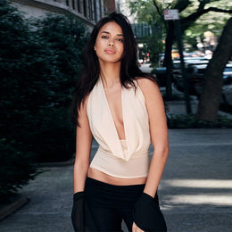 Solid Cowl Neck Sleeveless Top