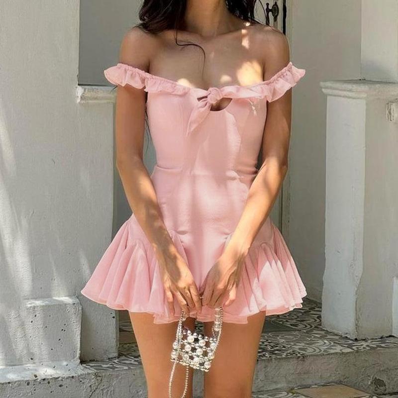 Women Off-Shoulder Fringed Sheath Mini Dress