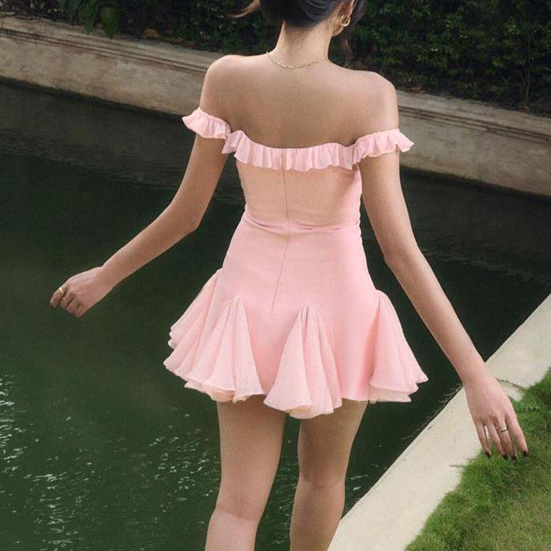 Women Off-Shoulder Fringed Sheath Mini Dress