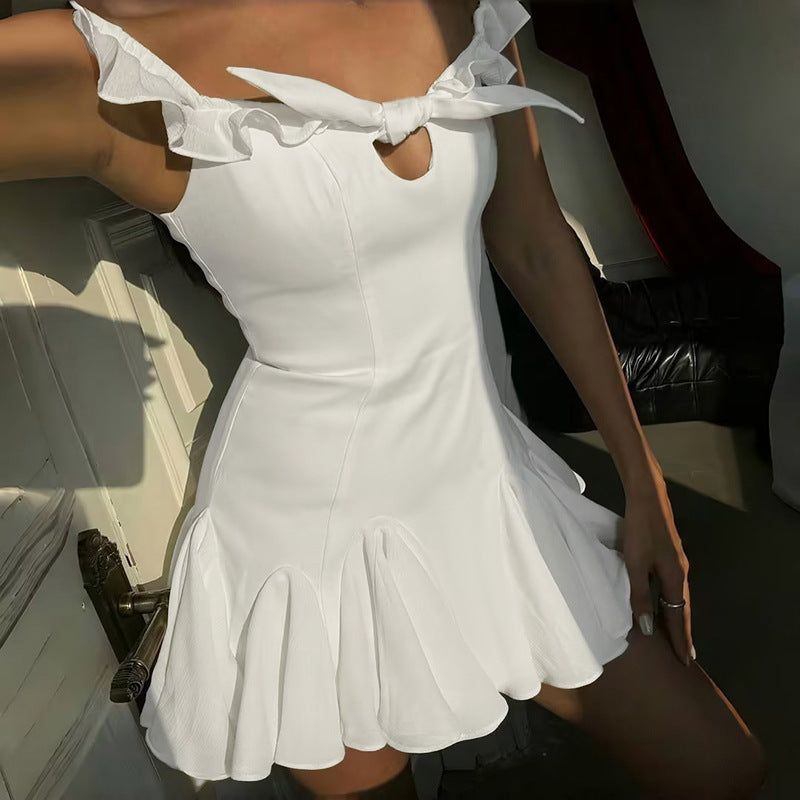 Women Off-Shoulder Fringed Sheath Mini Dress