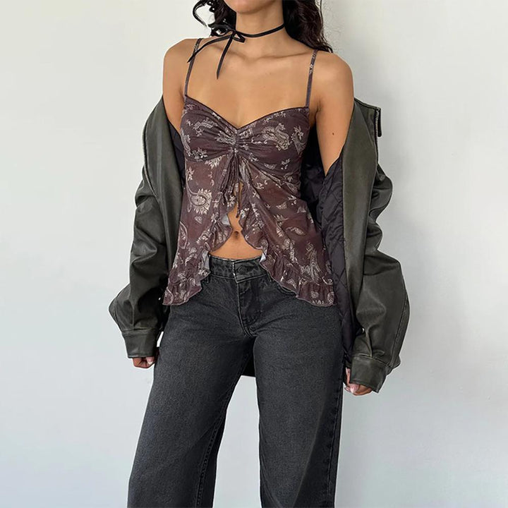 Checked Peplum Top