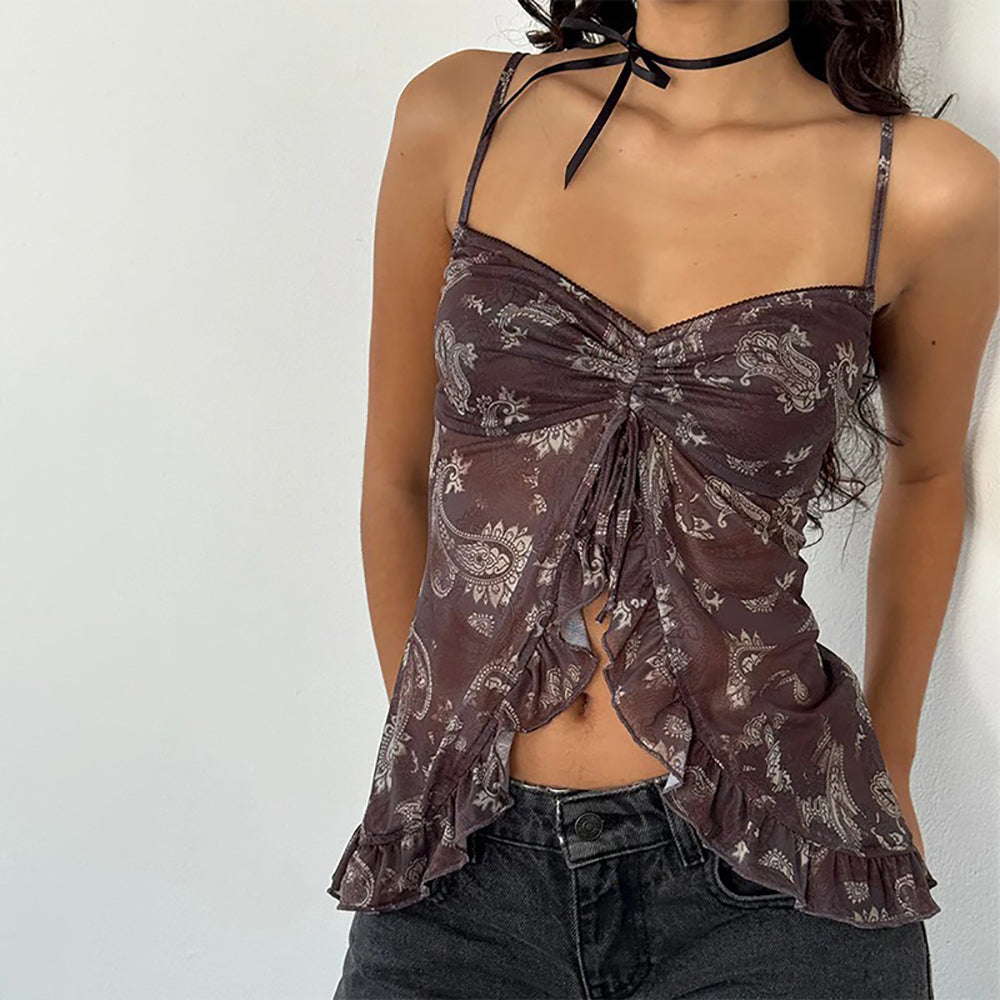 Checked Peplum Top