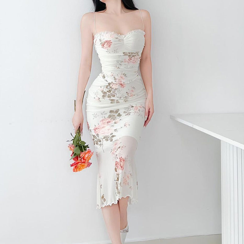 Floral Print Off-Shoulder Bodycon Midi Dress