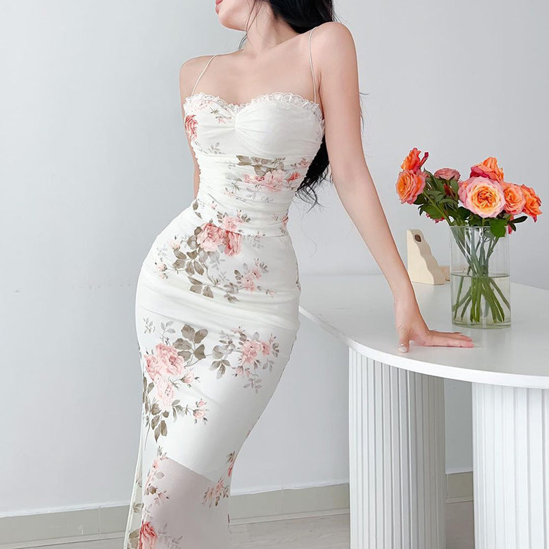 Floral Print Off-Shoulder Bodycon Midi Dress
