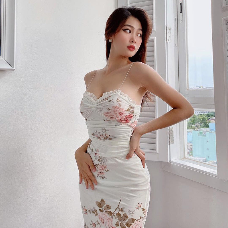 Floral Print Off-Shoulder Bodycon Midi Dress