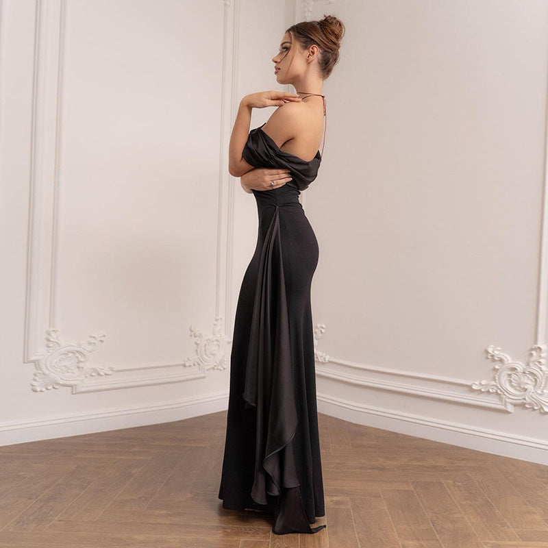 Black Off-Shoulder Maxi Dress