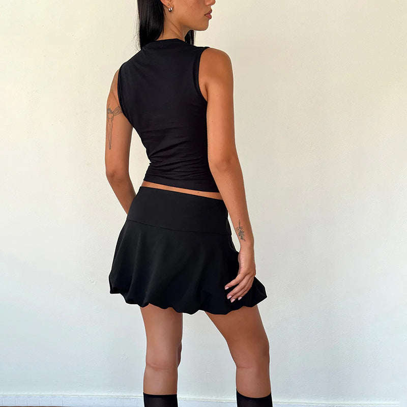 scoop shoulder straps fitted top