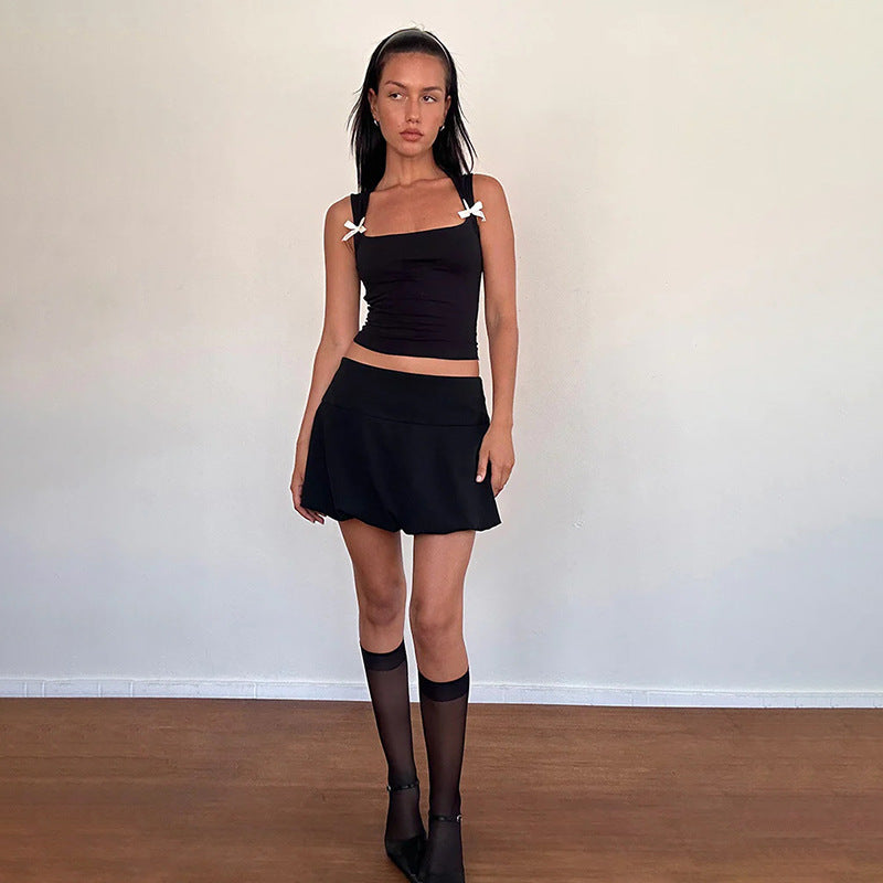 scoop shoulder straps fitted top
