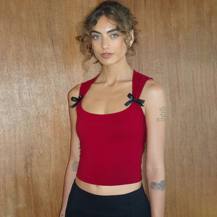 Solid Sleeveless Casual Top
