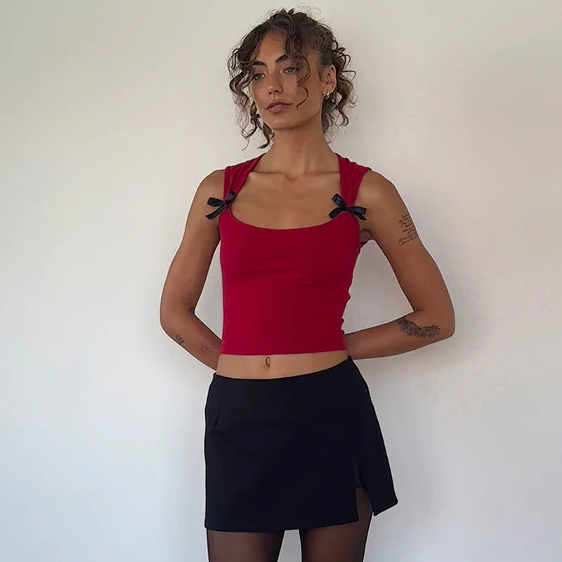 Solid Sleeveless Casual Top