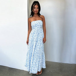 Floral Print Sleeveless Maxi Dress