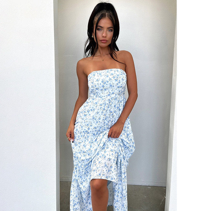 Floral Print Sleeveless Maxi Dress