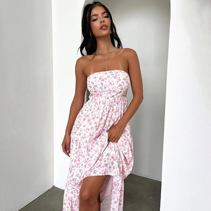 Floral Print Sleeveless Maxi A-Line Dress