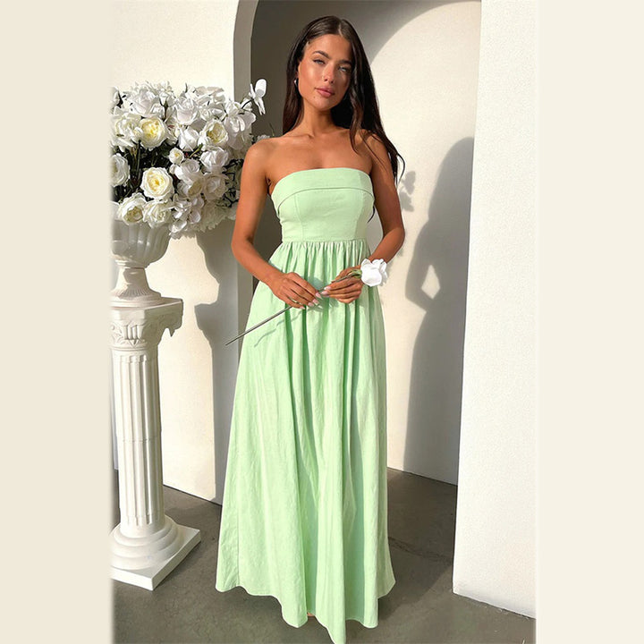 Strapless Fit and Flare Maxi Dress