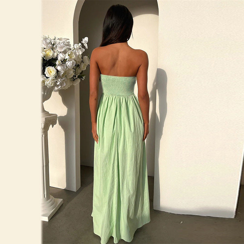 Strapless Fit and Flare Maxi Dress