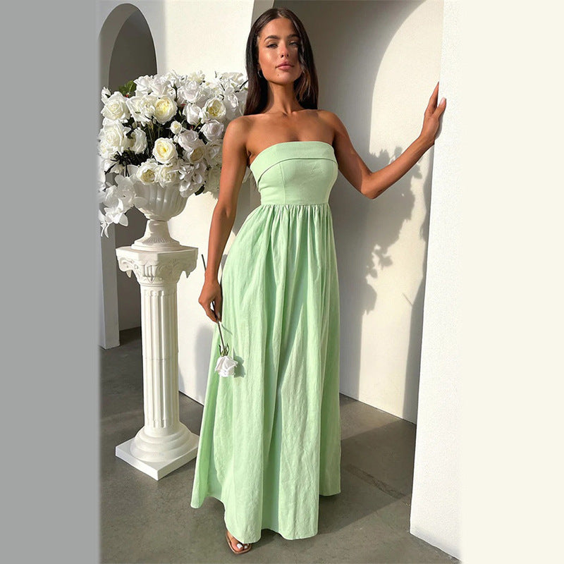 Strapless Fit and Flare Maxi Dress