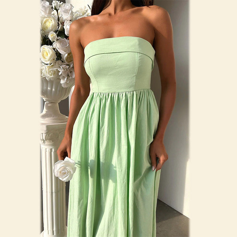Strapless Fit and Flare Maxi Dress