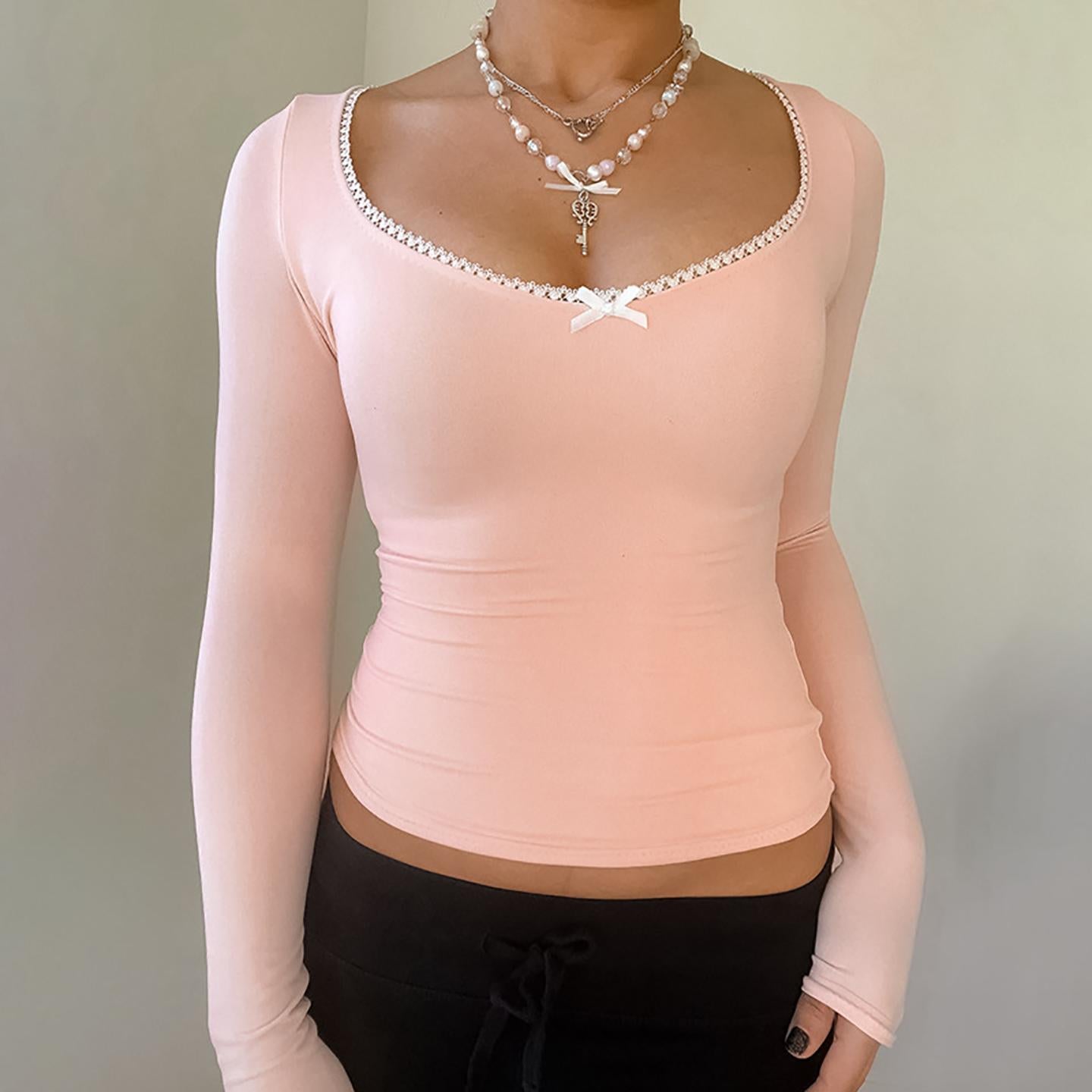Women Solid V-Neck Top