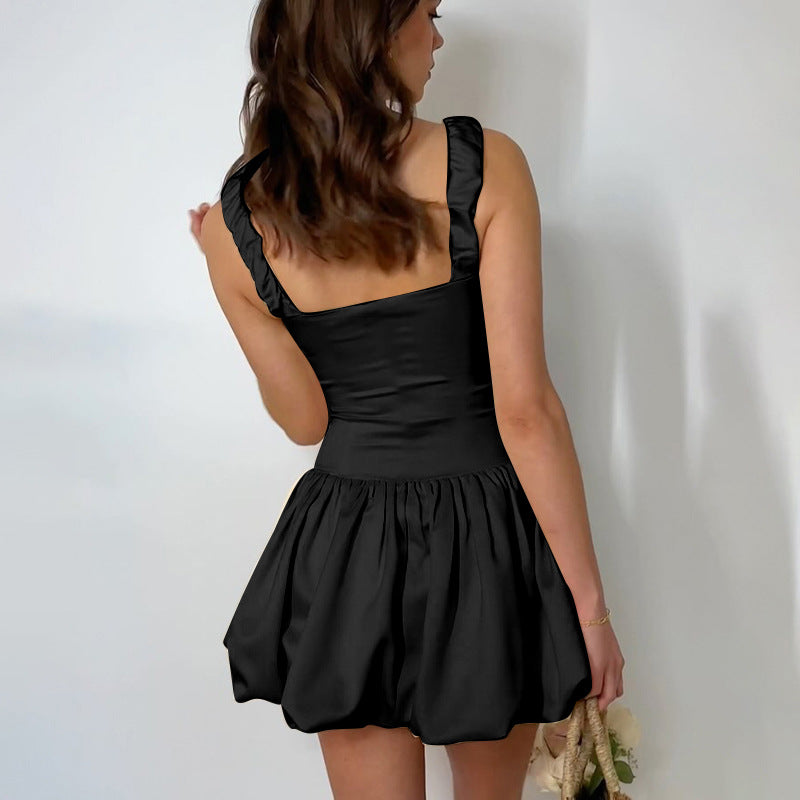 Square Neck Sleeveless Fit & Flare Mini Dress