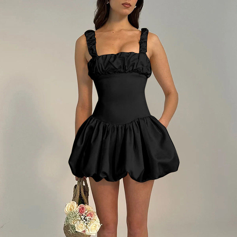Square Neck Sleeveless Fit & Flare Mini Dress