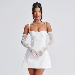 Applique Bodycon Mini Dress