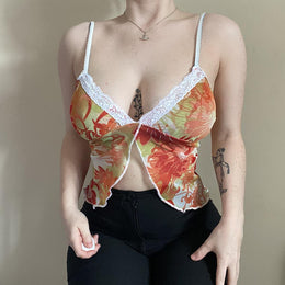 Print Net Bralette Top