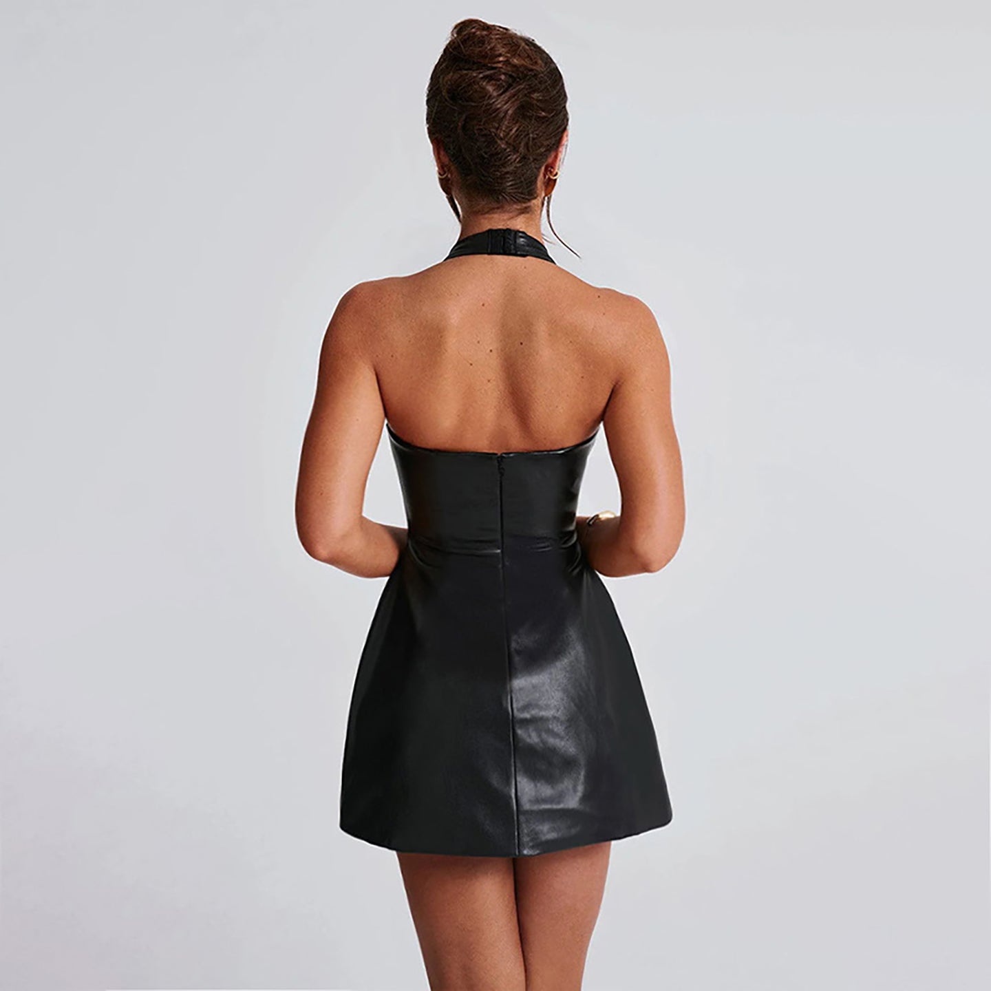 Halter Neck Fit & Flare Mini Dress