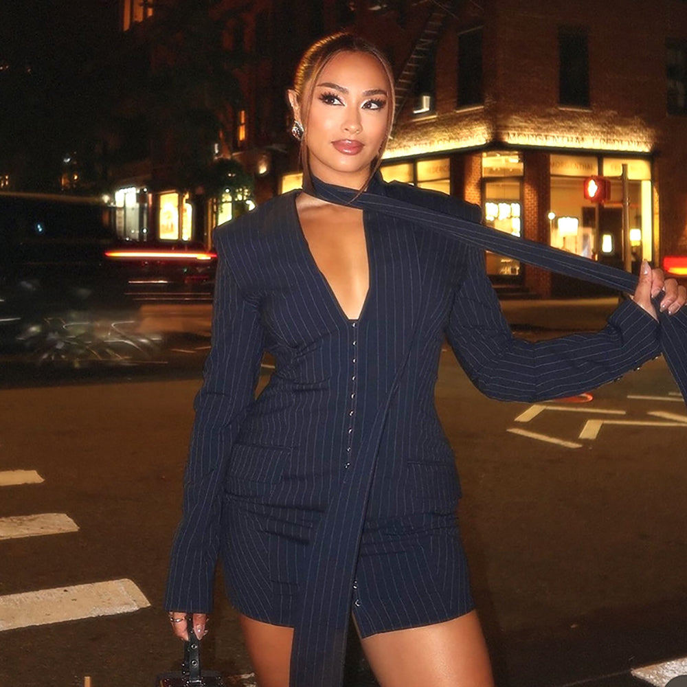 Women Striped Mini Dress