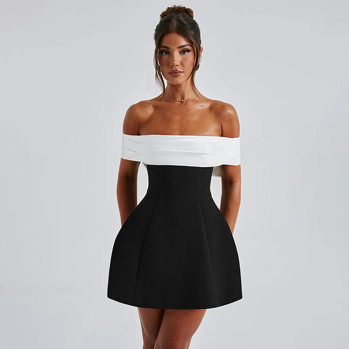 Off-Shoulder Fit & Flare Mini Dress