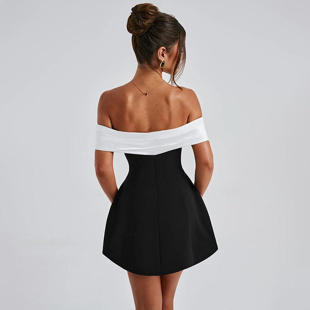 Off-Shoulder Fit & Flare Mini Dress