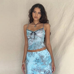 Floral Printed Fitted Crop Top