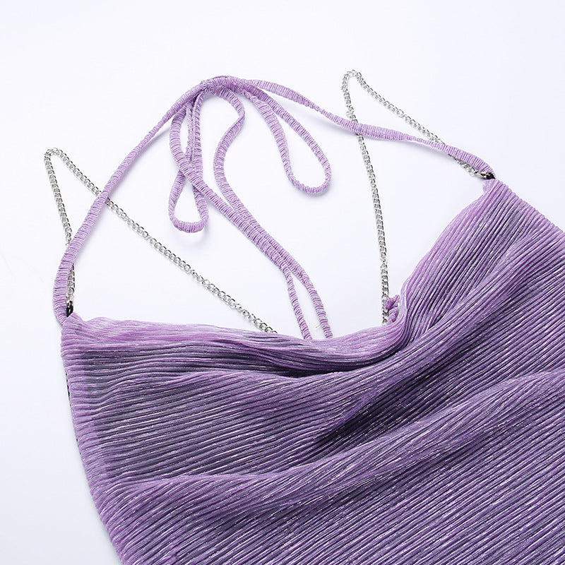 Purple Solid Bodycon Mini Dress