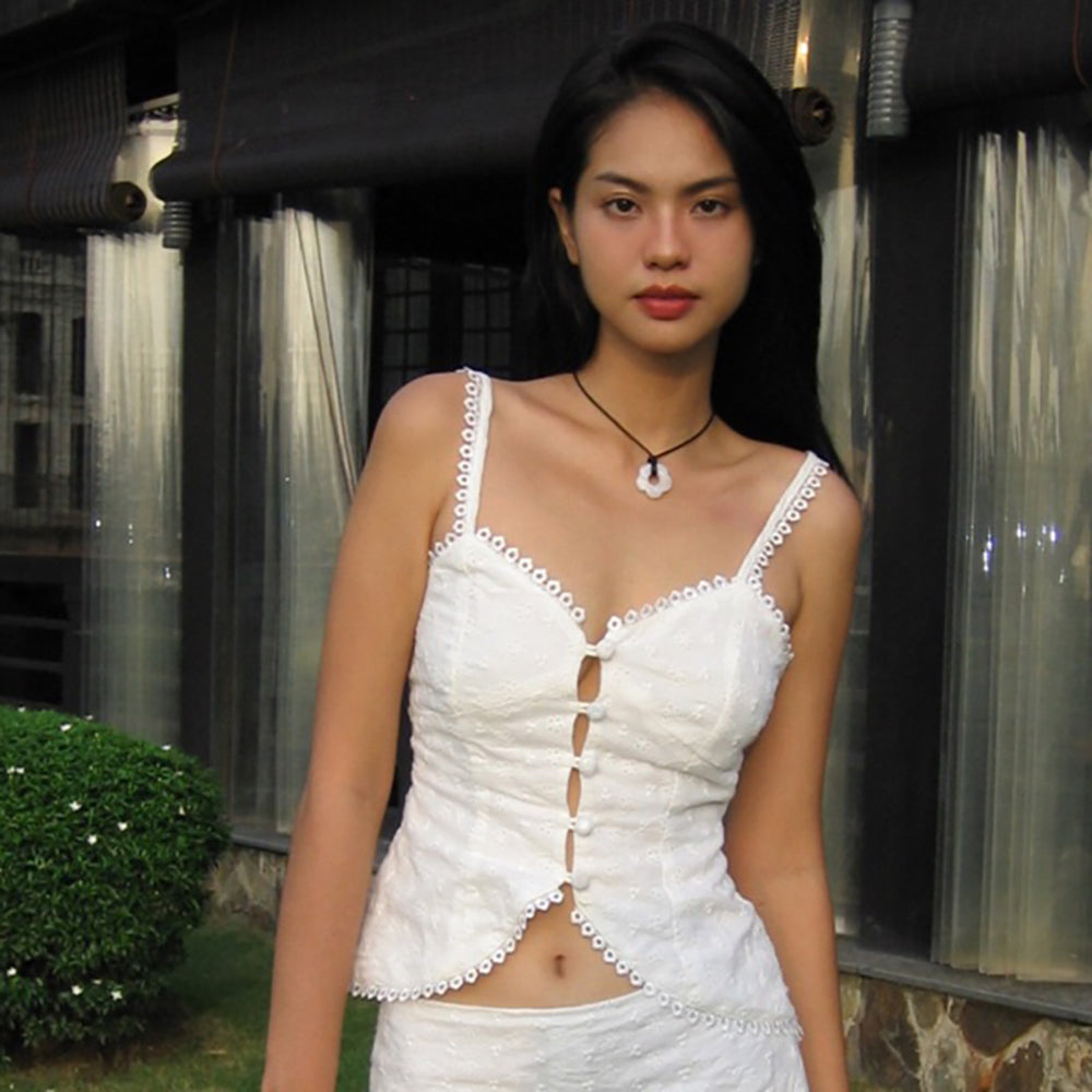 Women Embroidered Schiffli Crop Top