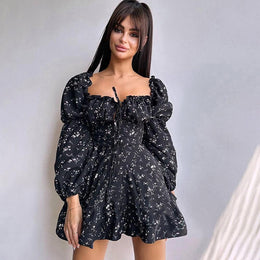 Women Floral Printed Bodycon Mini Dress