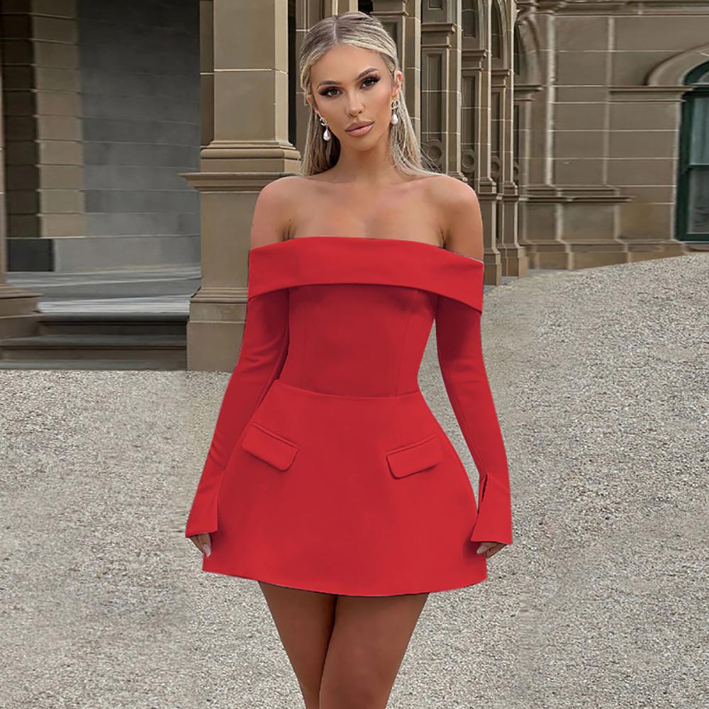 Off-Shoulder Fit & Flare Dress