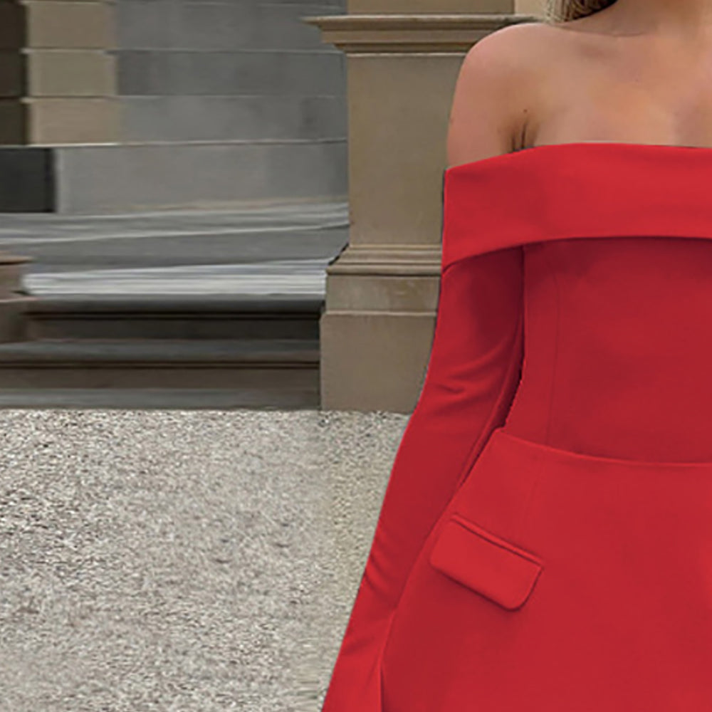 Off-Shoulder Fit & Flare Dress