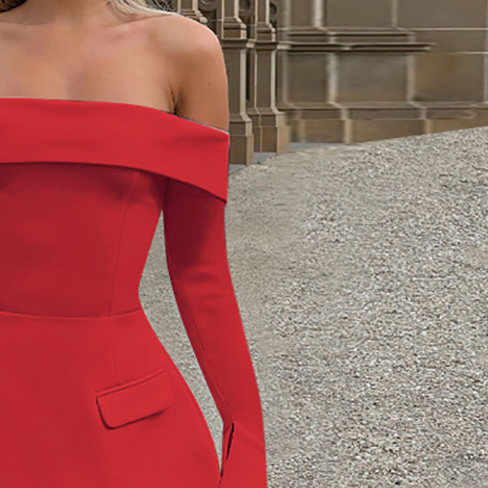 Off-Shoulder Fit & Flare Dress