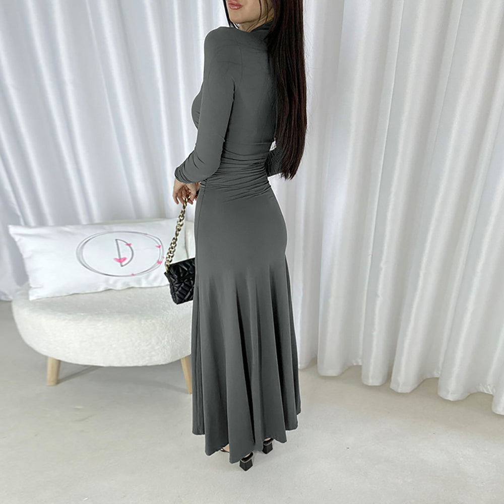 Women Boat Neck Maxi Dress