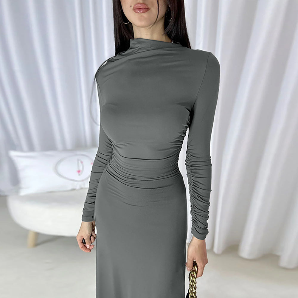 Women Boat Neck Maxi Dress